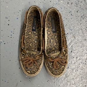 Sperry Leopard Slip Ons